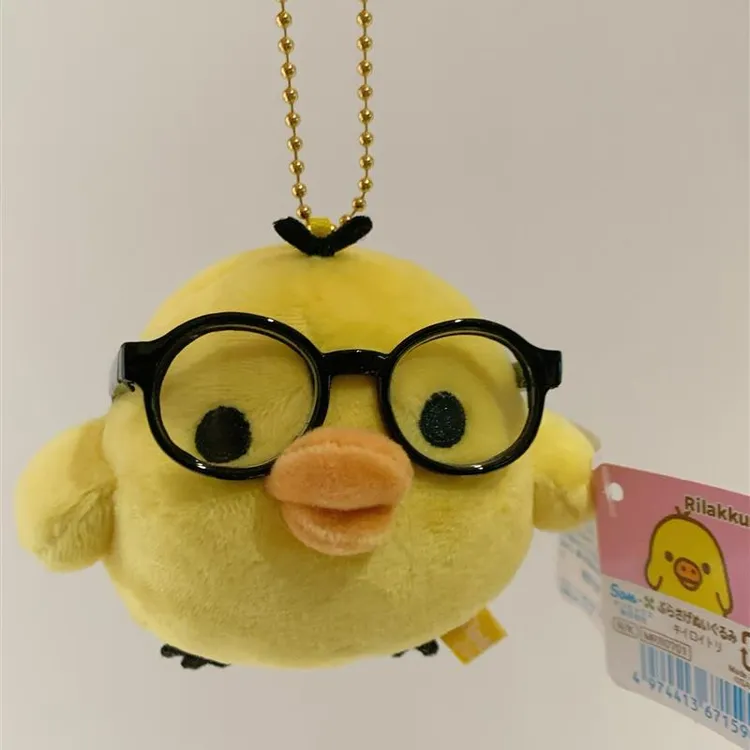 现货可挑脸Sanx鼻孔鸡挂件戴眼镜可爱软萌小鸡玩偶挂件轻松熊系列