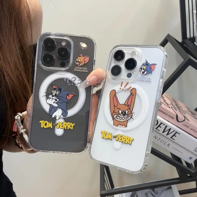 磁吸杰瑞汤姆适用苹果15promax手机壳iphone14pro可爱卡通13软壳1