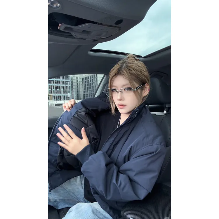 立领美式飞行员夹克棉服男款冬季加厚短款夹棉外套情侣棒球服袄子