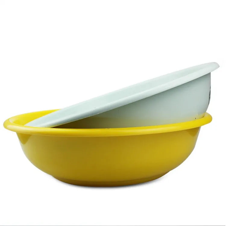 新式黄脸盆 学校学生军训脸盆 宿舍内务加厚绿脸盆单位塑料洗脸盆