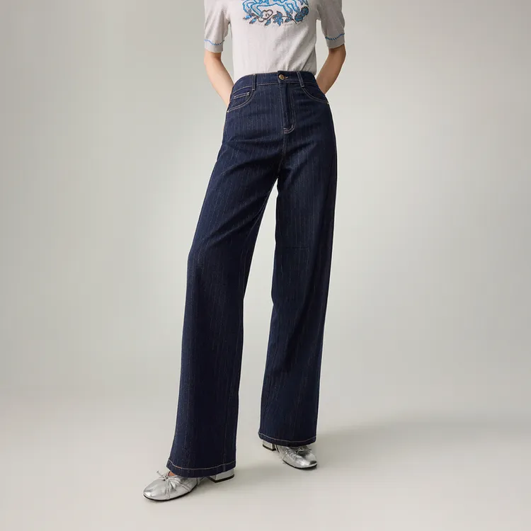 EP雅莹2026春夏新款女装 天丝棉窄版直筒显瘦牛仔裤休闲裤J618A新