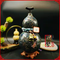 【鎏金—天青】优质大漆酒葫芦仿古珍藏文玩福禄摆件纯天然手工