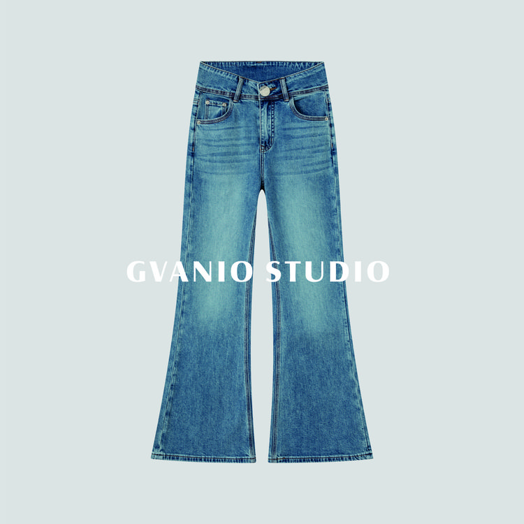 【明星同款】 GVANIO STUDIO 冰感微喇叭修身牛仔裤  G512A01