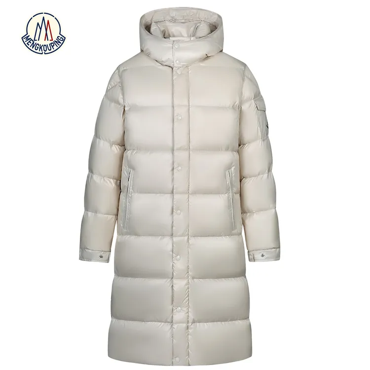 蒙口平长款羽绒服男女款2025冬季新款过膝加长加厚保暖鹅绒外套潮