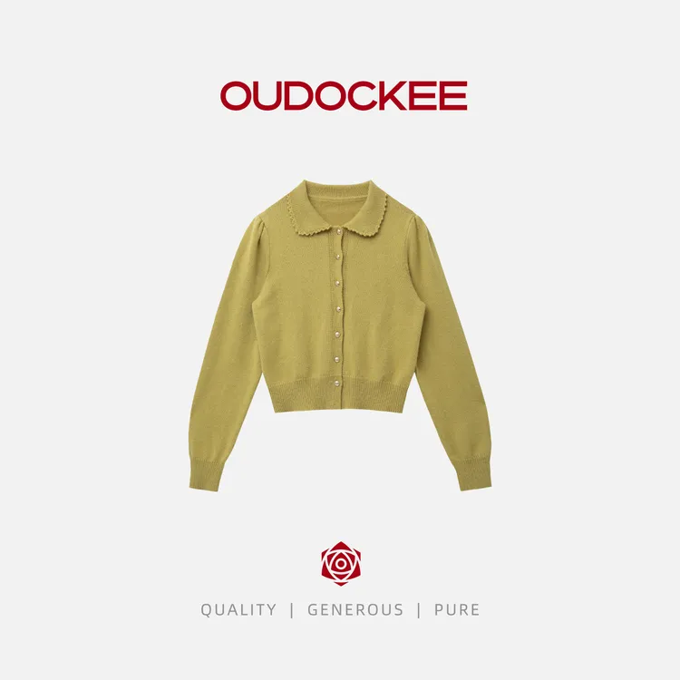 OUDOCKEE 鸥鸥【豌豆苗】时尚知性温柔风显白韩版针织衫 MACX808T