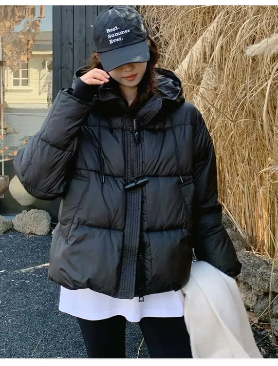 美拉德爆款2025新款棉服短款冬季小个子宽松加厚保暖连帽外套女潮