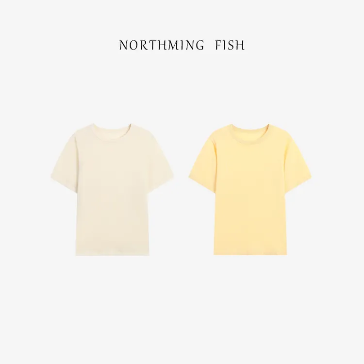 NorthMing fish「海盐沙滩」简约休闲 舒适耐穿不易变形的实穿短袖
