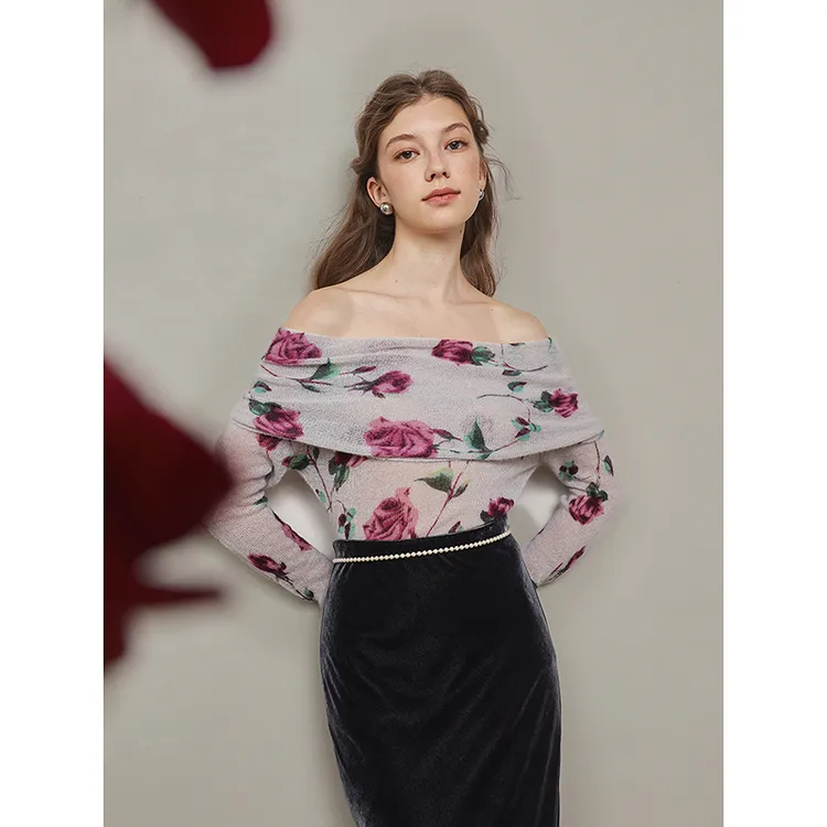 Mix Selection｜大地玫瑰罗莎莉2.0法式浪漫玫瑰针织衫MSAJY0064