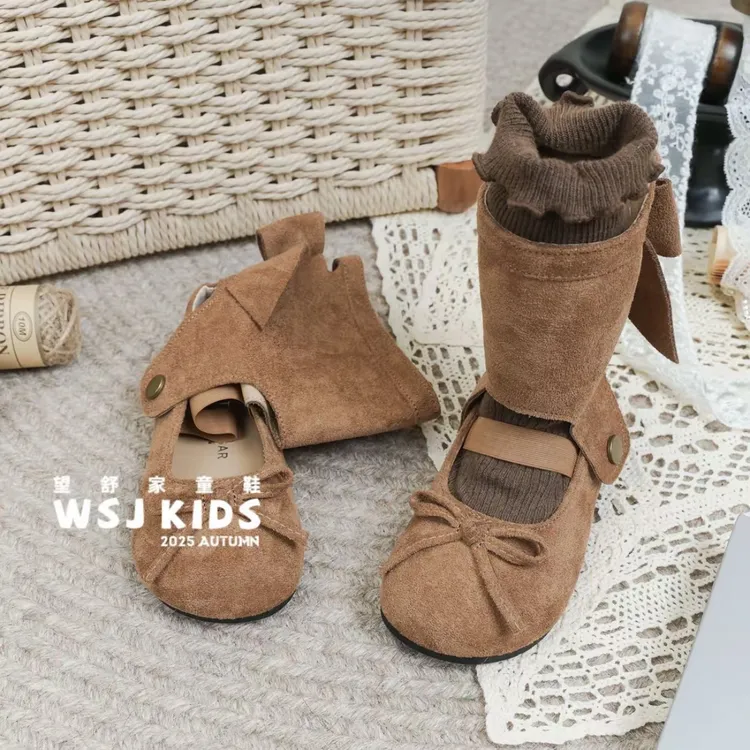 女童靴子2025秋季新款韩版洋气可拆卸一鞋两穿单鞋小女孩公主靴子