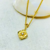  K经典黄色四爪叶子肖邦项链多样性发货49404