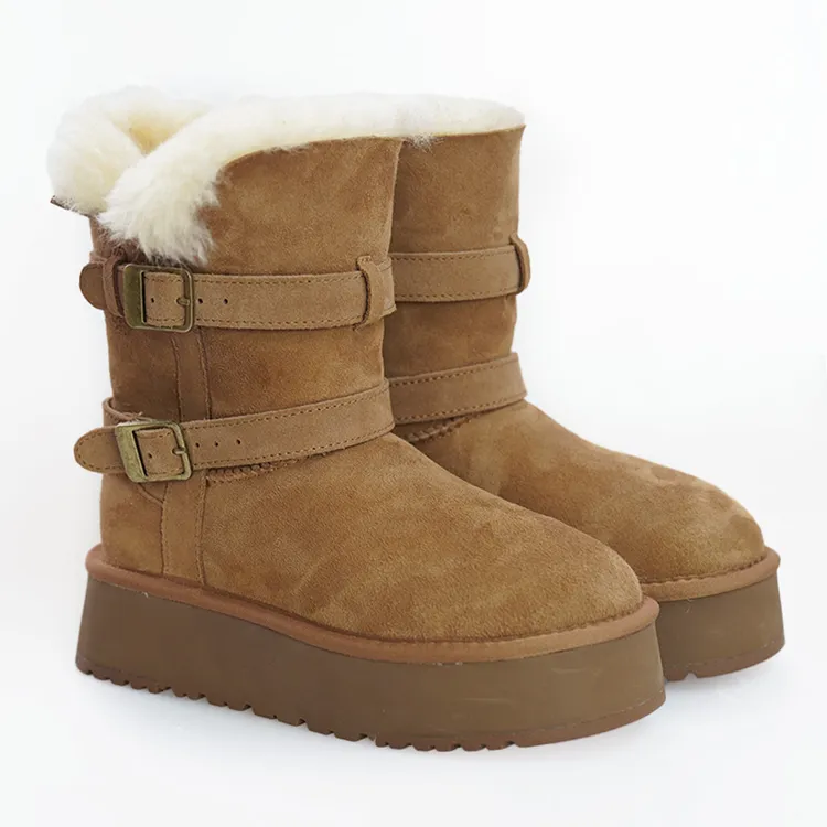 【骑士靴】短筒长筒冬季厚底羊皮一体桑坡雪地靴女款爆款2025新款