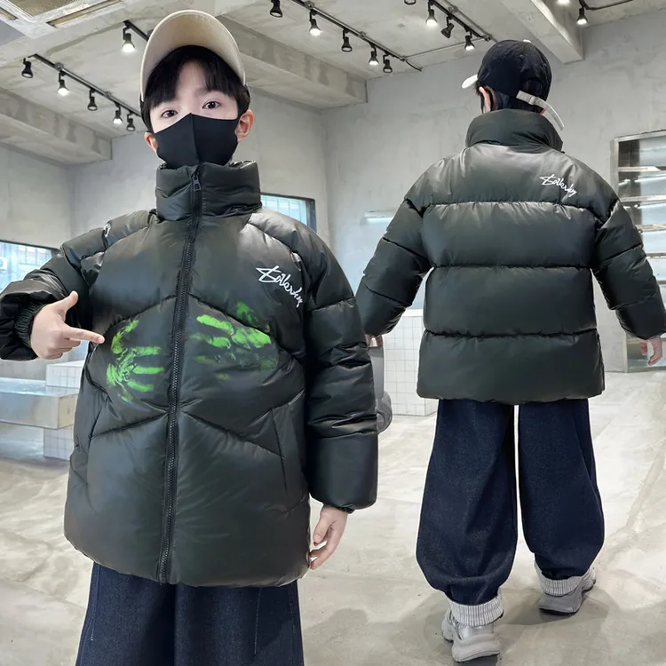 男童温变色加厚棉服冬季2025新款中大童棉衣男孩冬款保暖棉袄外套