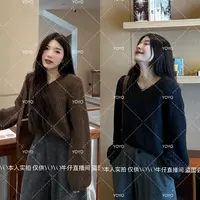 YOYO自制【软糯毛衣】秋款宽松气质时尚休闲慵懒风长袖毛衣