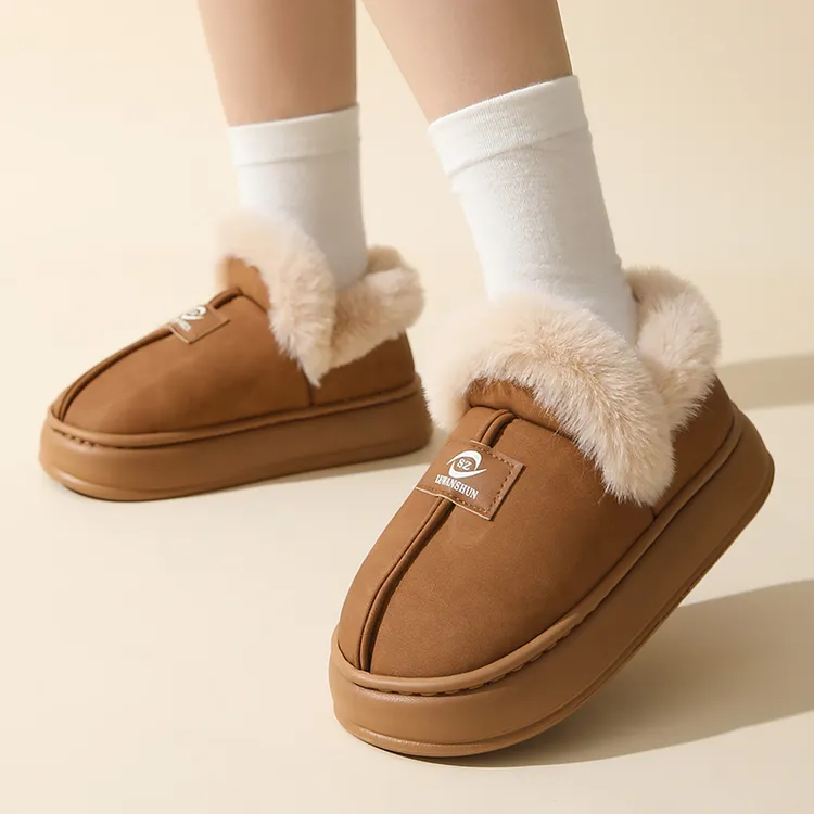 新款棉拖鞋包跟冬季厚底男女舒适防滑室内外穿舒适防滑防水棉鞋女