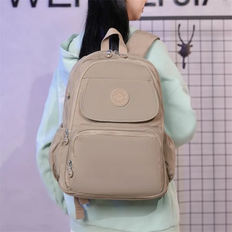 背包防水牛津布女包高级感帆布多层书包学院风简约轻便旅游双肩包