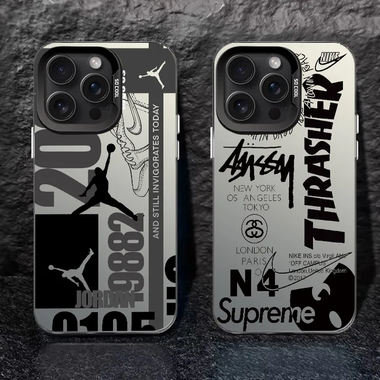 乔丹N4-【彩银壳】软包硬背手机壳男适用于苹果17/vivo/oppo小米17 