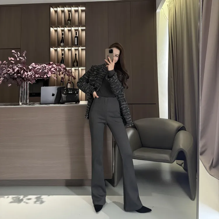 MISS BAO 腿精超长小黑裤