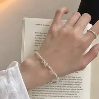 925银仿水晶手链 “蝴蝶结串珠”手链高级感韩版小清晰百搭手饰