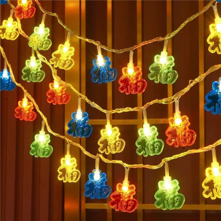 LED红灯笼灯串福字小彩灯节日闪灯新年中国结春节室内房间氛围灯