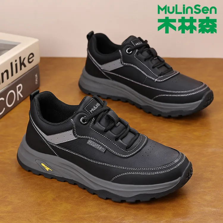 木林森男士户外休闲鞋百搭新款软面皮鞋爆款时尚透气运动男鞋