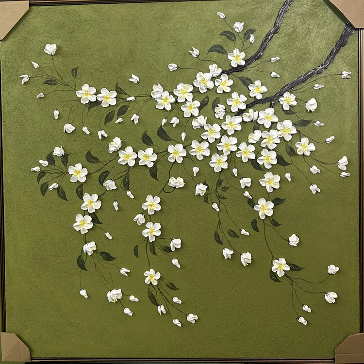 繁花似锦原创油画装饰画现代轻奢简约客厅沙发背景餐厅挂画玄关画