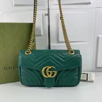95新 GUCCI/古驰 思斯专属 古驰马蒙绿色单肩包 THOX177