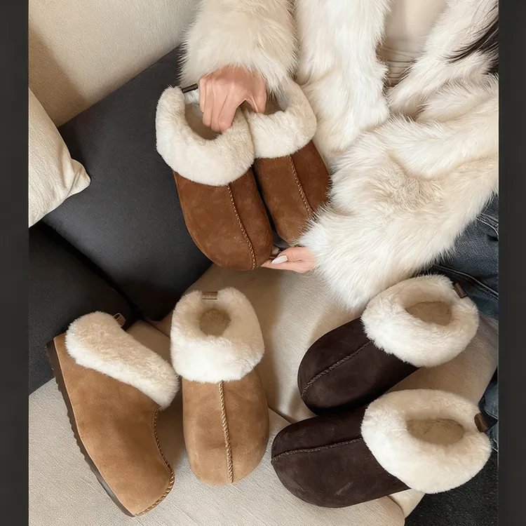 小个子牛绒~勃肯鞋雪地靴秋冬季加绒隐形内增高6cm时尚休闲单鞋