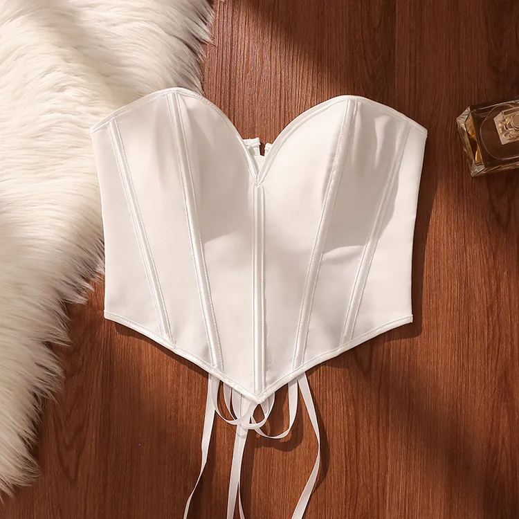性感裹胸立体鱼骨束身收腰御姐风抹胸修身背心显瘦内搭露肩上衣女