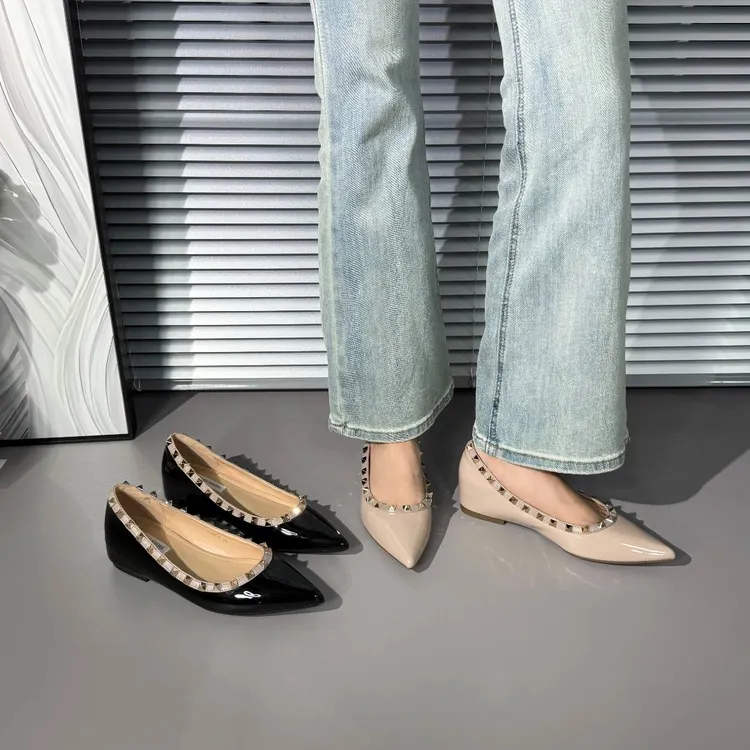 铆钉内增高5cm~浅口软底单鞋2025春秋新款小个子百搭不累脚通勤