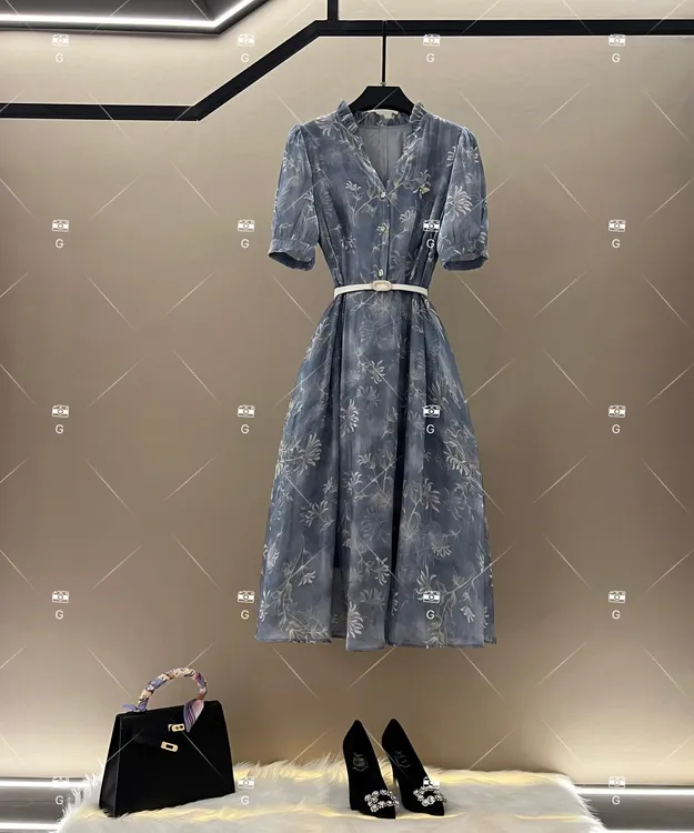 春夏优雅百搭时尚显瘦气质连衣裙 GS-57151