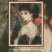 【ZZ7058-雀羽红唇】     十字绣2025新款小件线绣客厅