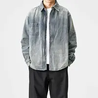 BOGEDIT秋季男士牛仔外套复古百搭宽松潮流上衣日系港风休闲夹克