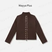 【座右铭】Mayya Plus麦芽定制气质显瘦流光风毛织外套32537566