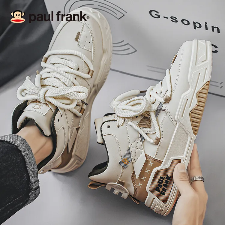 大嘴猴2025春季新款男士高帮板鞋时尚个性潮鞋厚底增高小众情侣款