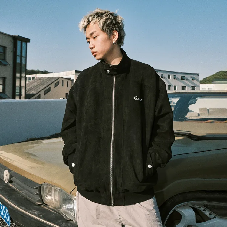 情侣麂皮绒棒球服男春百搭宽松秋冬美拉德工装休闲美式飞行员夹克