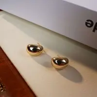 铜合金无非金属耳饰 明星同款法式复古金属风水滴型耳环