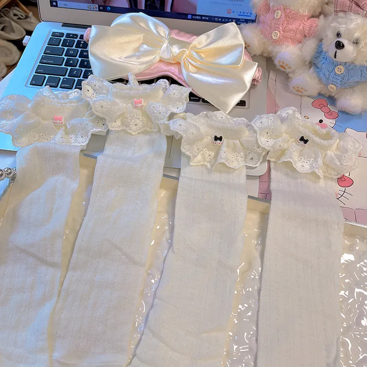 可爱又漂亮~小猫猫夏季薄款袜子女ins花边仙女袜成人中筒堆堆袜