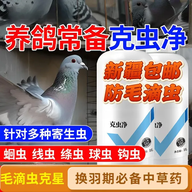 虫克净+呼畅通（鸽子体内虫+呼吸道防治）纯中药主播亲测