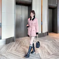 ZYY【纽约时讯】2025/S新品减龄翻领拼接皮料工装外套女X25QFY04368