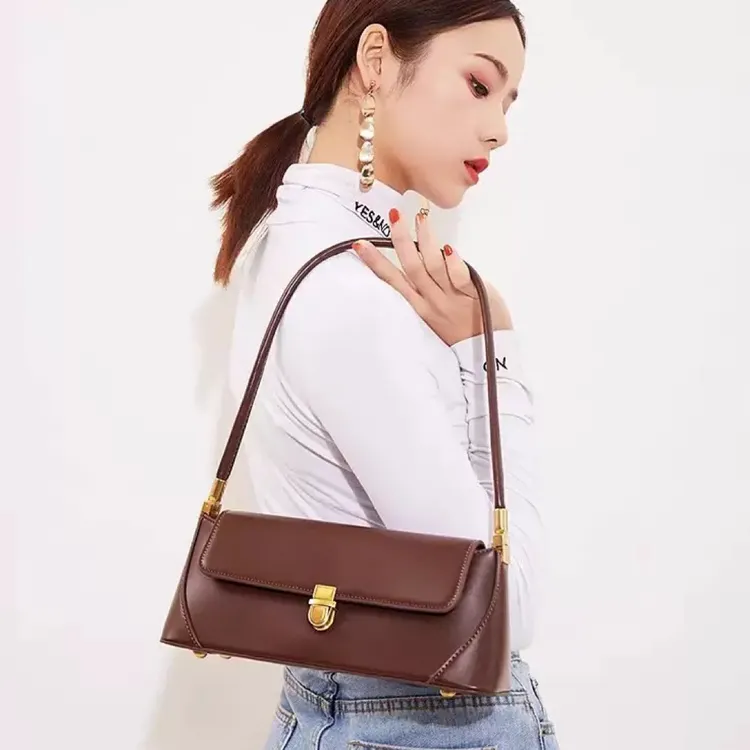 高级感小众手提包包女2025新款潮时尚复古腋下包法棍包中古单肩包