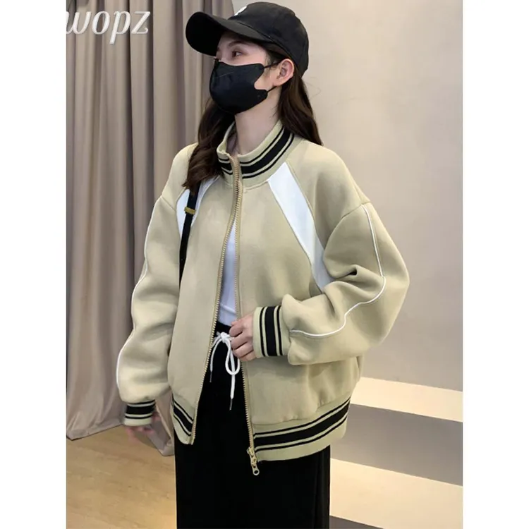 短款棒球服外套女春秋新款2025年爆款小个子时尚复古百搭开衫上衣