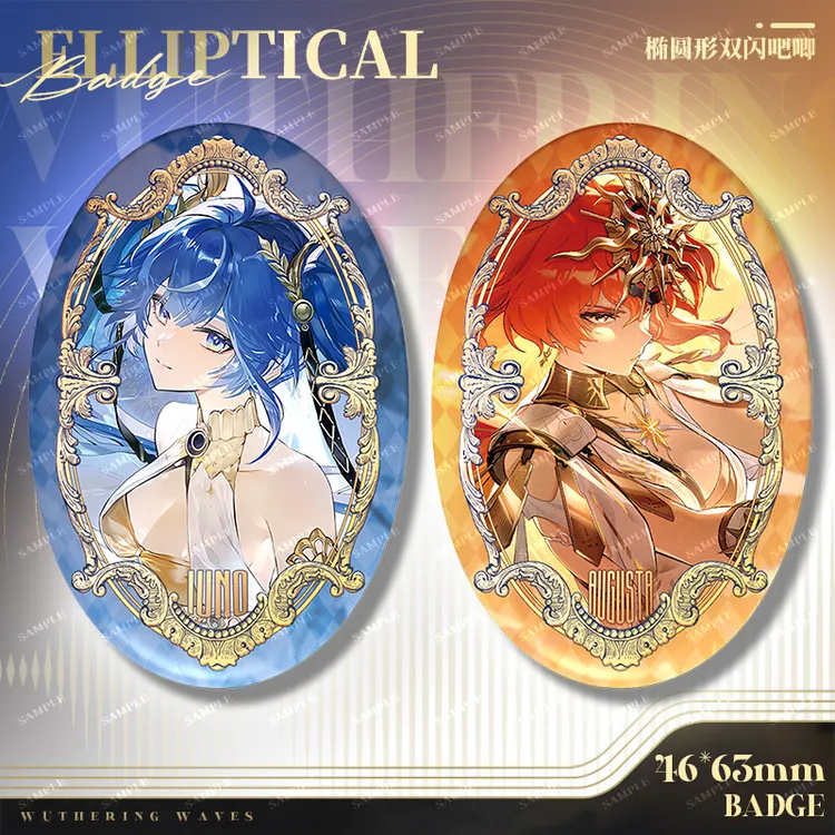 鸣潮周边徽章日月系列珂莱塔菲比赞妮周边椭圆双闪吧唧大谷子收藏