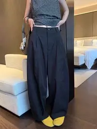 【可可家】抗皱的~早秋简约通勤休闲百搭工装女长裤2586