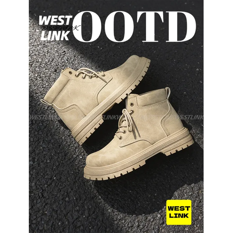 【双12好物】WesTlinK秋冬马丁靴男款复古百搭沙漠靴减震防滑工装靴