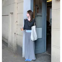 FUGUI RICH小个子百搭休闲裤早春新款宽松阔腿裤子 26244XXK7426