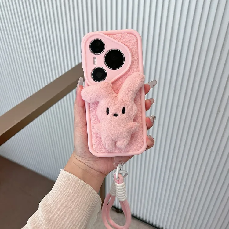 适用华为pura80手机壳新款pura80pro毛绒立体兔子pura80pro+软壳