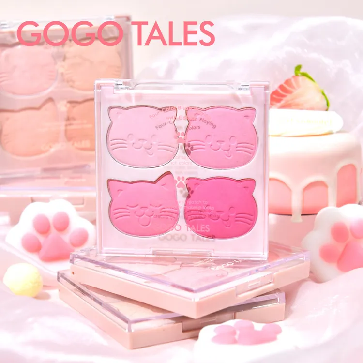 GOGOTALES戈戈舞四色腮红盘膨胀色收缩色氛围粉色裸妆哑光胭脂