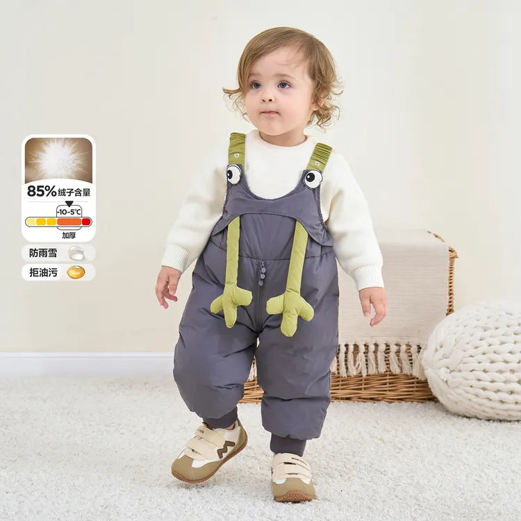 【商场同款】宝宝背带羽绒裤儿童裤子婴儿棉裤男女童2025冬季款加厚