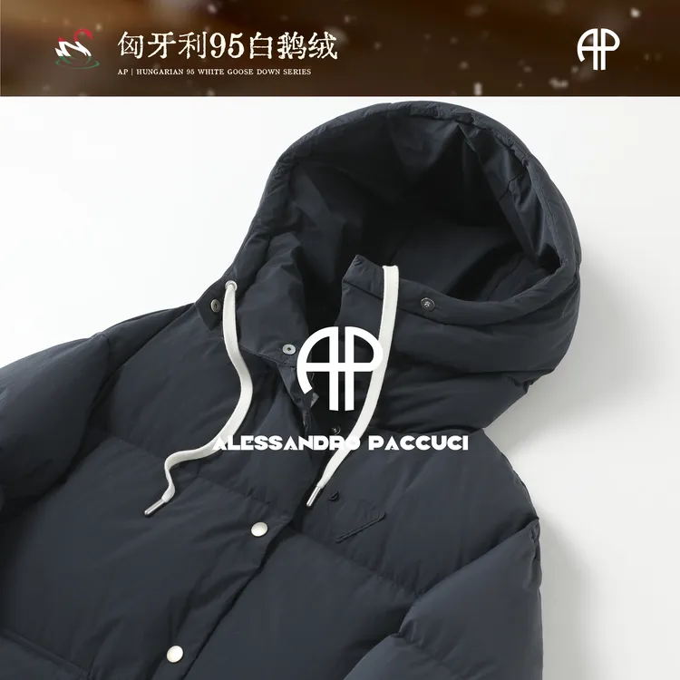 AP洛哥54021RR【入冬】匈牙利进口95白鹅绒连帽休闲羽绒服/女装