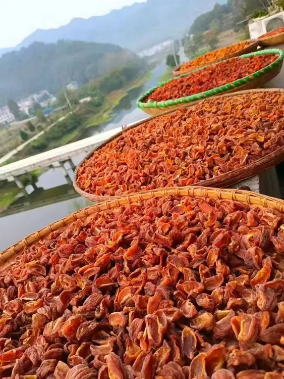 湖北罗田甜柿干自然晒干甜柿片农家特产休闲零食